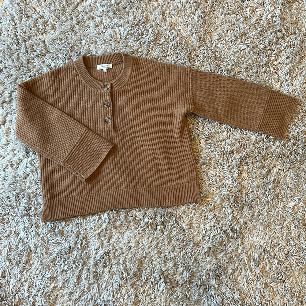 Madewell recycled cashmere sweater XXS honey chestnut